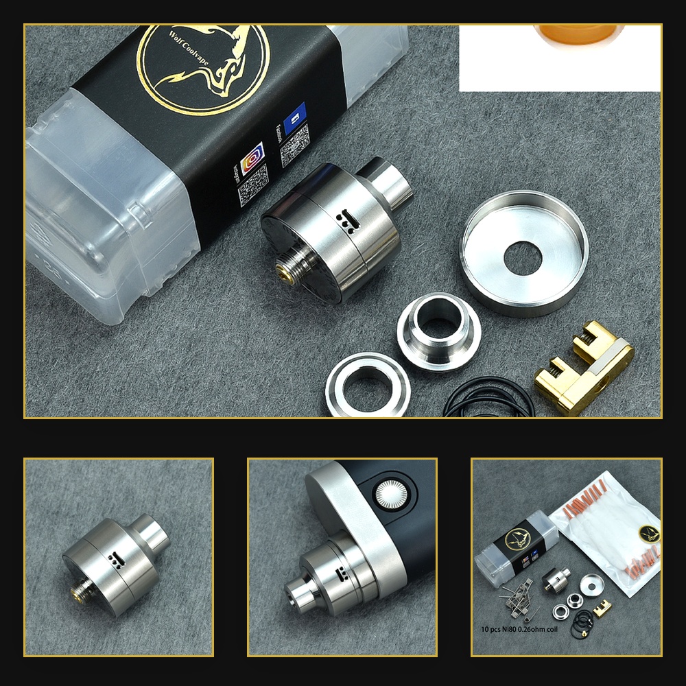 Vape Accessory - Wolfcoolvape Nisshoku RDA-verstuiver voor MTL-vaping, 22MM